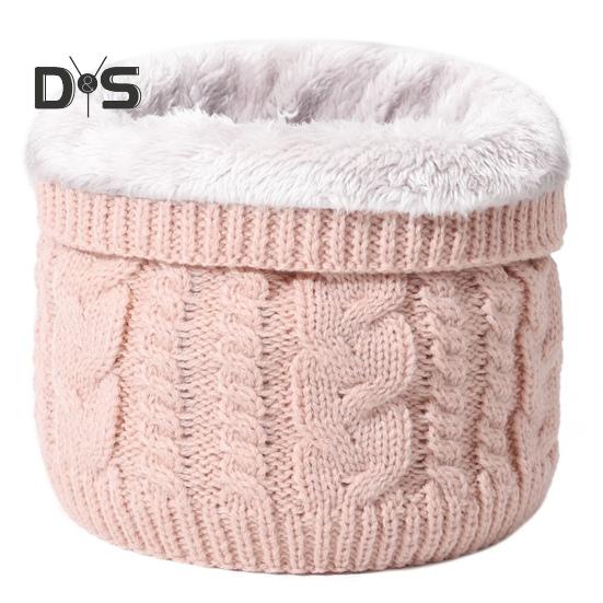 

Женский мужской термошарф однотонный с фактурой кручения, утолщенная плюшевая подкладка, теплый шарф для шеи, ветрозащитный шарф для защиты от холода розовый