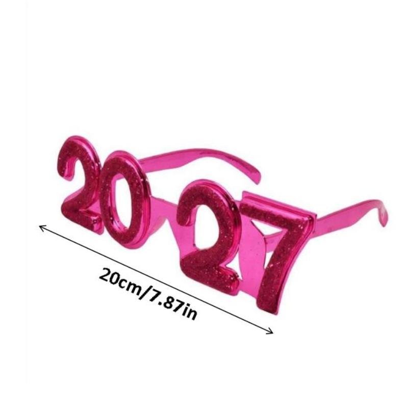 2027 Number Eyeglasses Happy New Year Glasses Diamond Glitter Sunglasses Cosplay Prop Xmas Party Decoration Funny Glasses