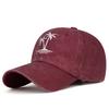 Versatile Washed Coconut Tree Baseball Cap Retro Curved Brim Cap Outdoor Fashion Sun Hat