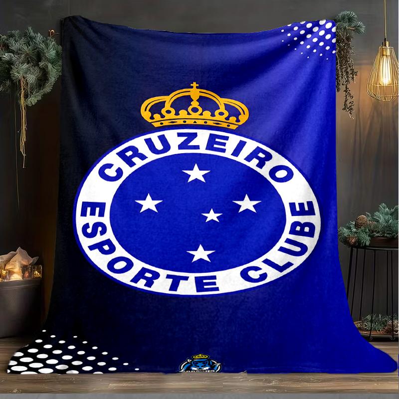 1pz Coperta Morbida in Flanella Stampata Cruzeiro Esporte Clube per Camera da Letto Adulti Soggiorno Divano Campeggio Viaggio Regali per Fan Regali di Natale