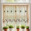 Simple Dust-proof Curtain for Kitchen and Bedroom Bay Window Short Curtain with Lace Embroidery Pattern