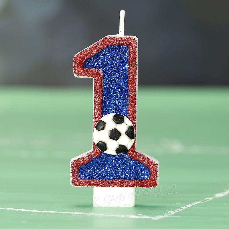 Football creative digital candle cake birthday decoration candle