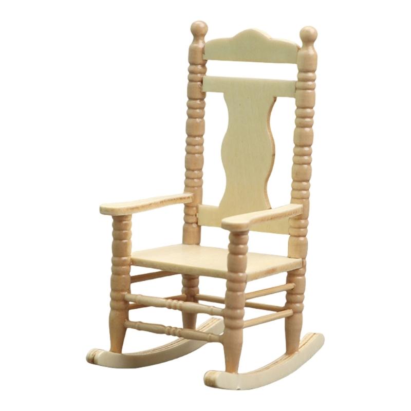 Doll House Rocking Chair Model Realistic Dollhouses Rocking Chair Realistic Play Chair Realistic 1:12 Model Toy 1