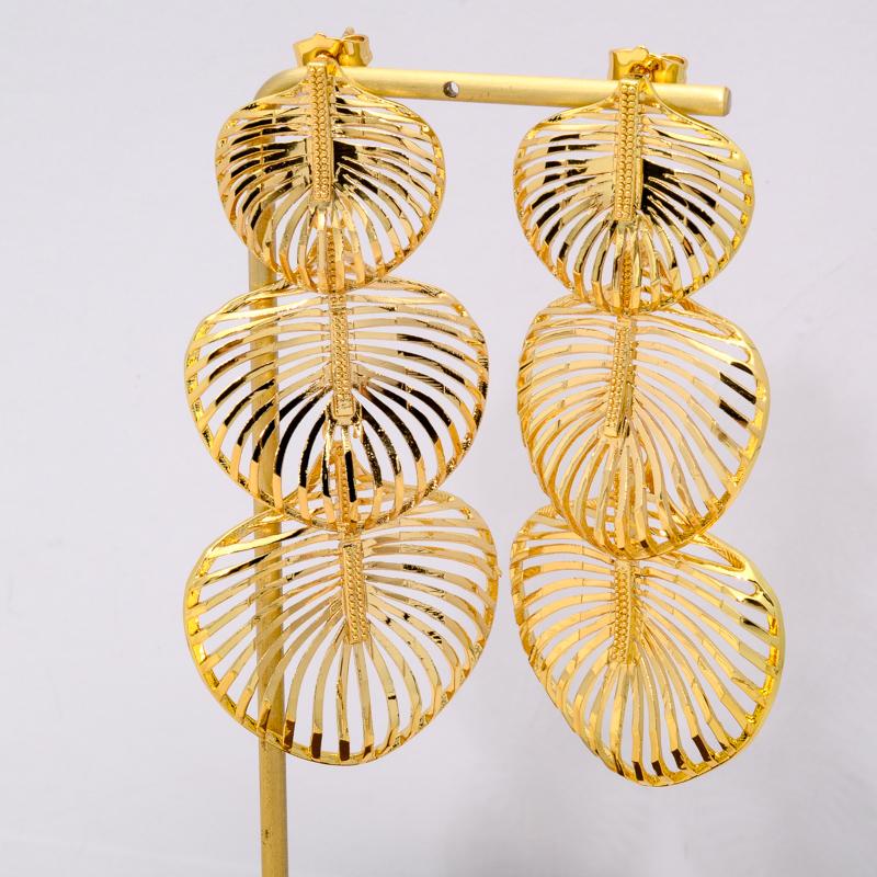 Custom Luxury Jewelry Cubic Zirconia Wedding High Quality Copper  Gold Plated Flower Earrings SY-E7770-1 золотой