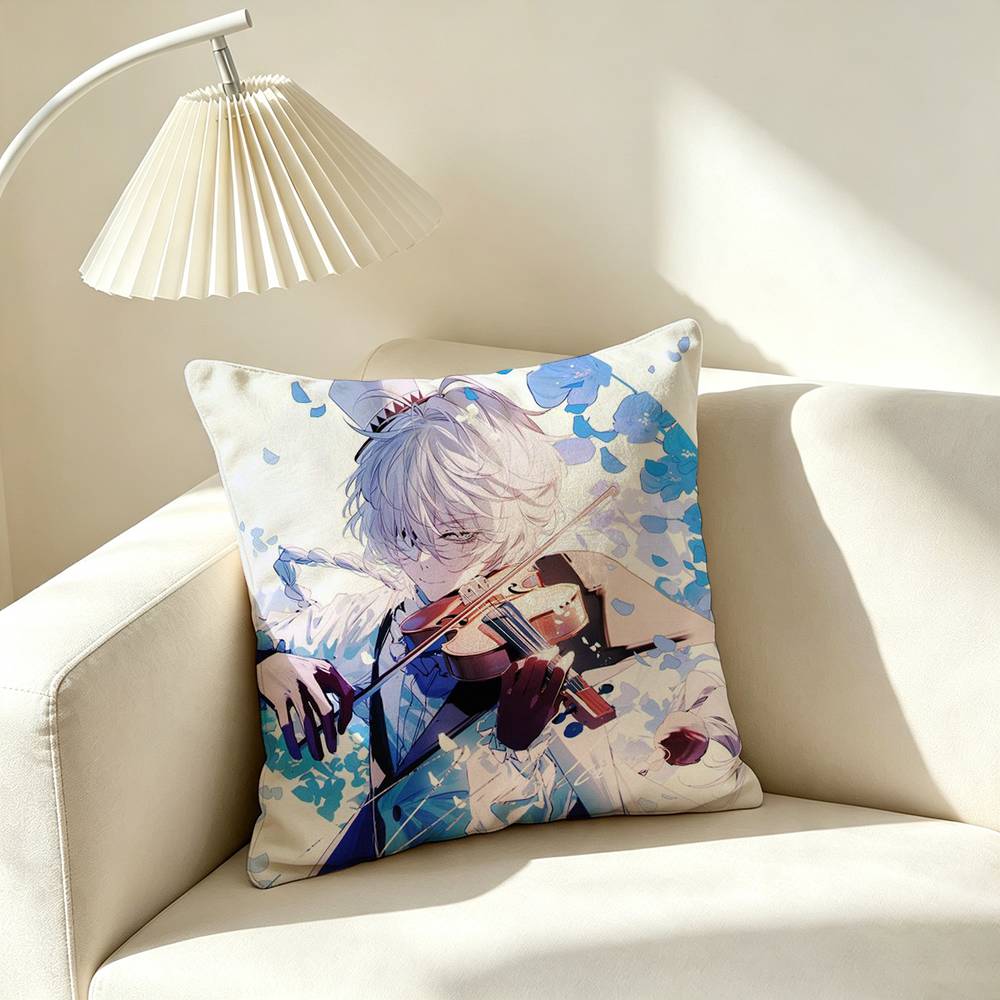 N-Nikolai Gogol Bungo Stray Dogs Pillow Case Square Double-Sided Sofa Cushion Cover Bedroom Bedside Pillow