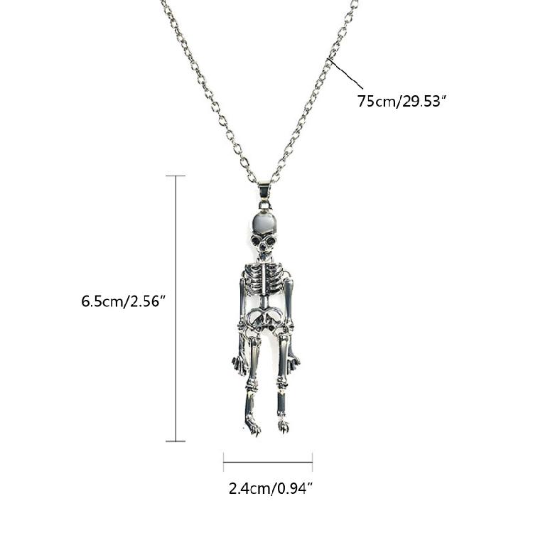 Halloween Gothic Skull Skeleton Choker Necklace Punk Ghost Pendant Necklace