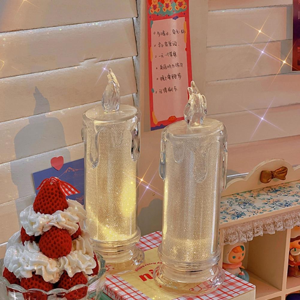 LED Flammeløse Lys Batteridrevet Simulering Tårer Lyslampe Varm Belysning Jul Hjemmedekorasjon