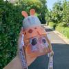 Water bottle high value children's elastic cover plastic water cup rabbit portable with straw cute rabbit large capacity strap cup