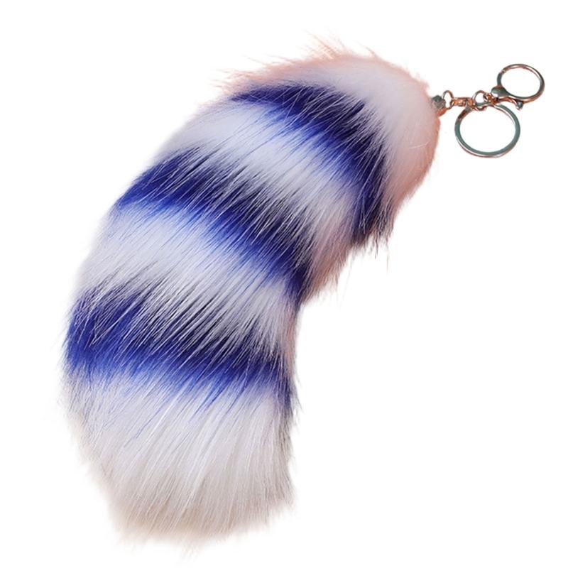 Plush Foxes Tail Keychain Soft And Cute Accessory Plush Keyring Decors For Bags Keys Or Home Decors 18cm Long