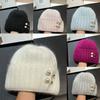 Winter Xiaoxiangfeng Pearl Rabbit Hair Knitted Hat Women'S Nordic Cold Warm Wool Pullover Cold Hat Tide