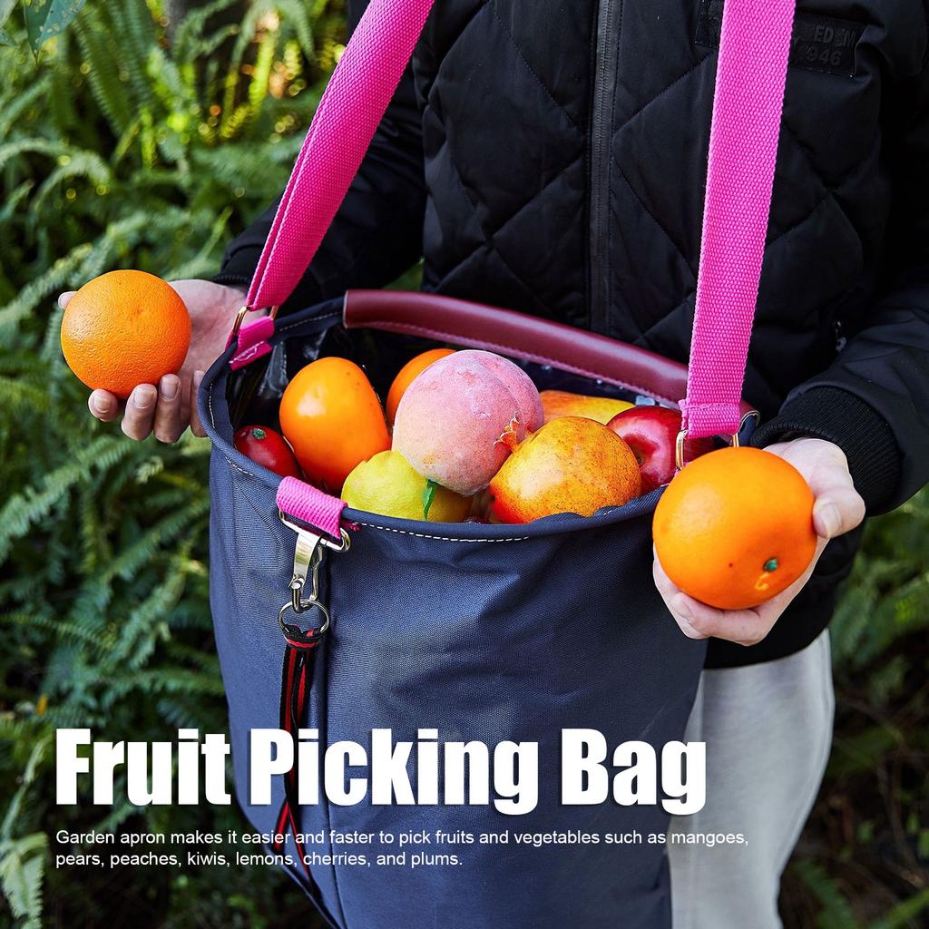 Obstpflücktasche 600D Oxford-Gewebe Ernte Obst Gemüse Pflücktasche Gartenschürze für Outdoor Obstgarten Bauernhof