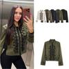 Giacca da Donna Autunno/Inverno 2025 Oversize Ispirata al Vintage con Bottoni a Nodo Spalline