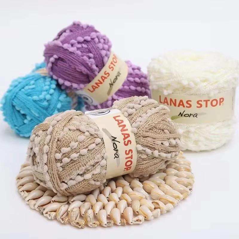 

Ball Fishing Net Scarf 100g Lace Trim Ball Ribbon Pompom Fringe Trim Sewing Kintted Fabric Handmade Lace DIY Craft Accessories
