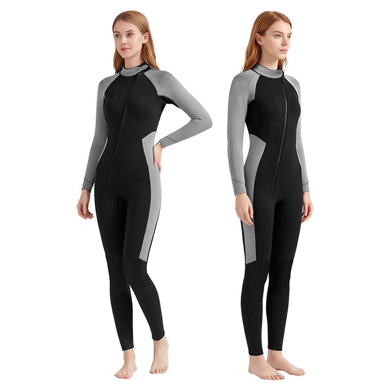 Women's Full 3MM Wetsuit: Long Sleeve, Thick, Warm, Ideal for Snorkeling, Swimming, Surfing, Cold Protection, Jellyfish Guard
