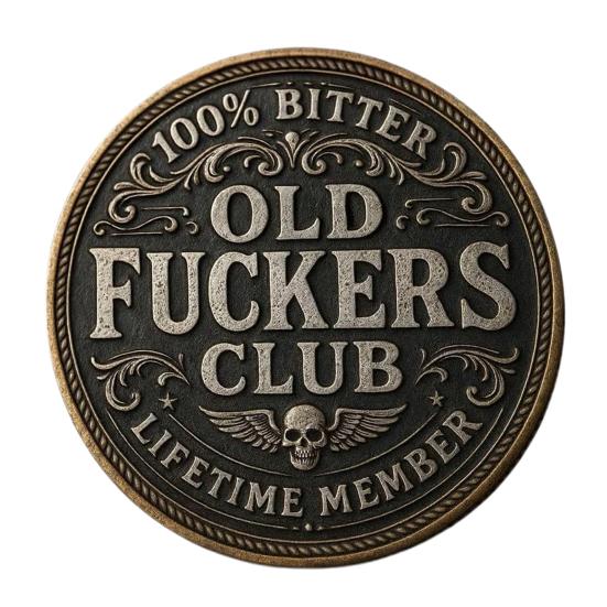 

Old F*ckers Club Coin Funny Still Kicking Lifetime Member Coin No Rules No Filters Challenge Coin Adults Collectible Retirement Birthday Gag Gift for 1pc