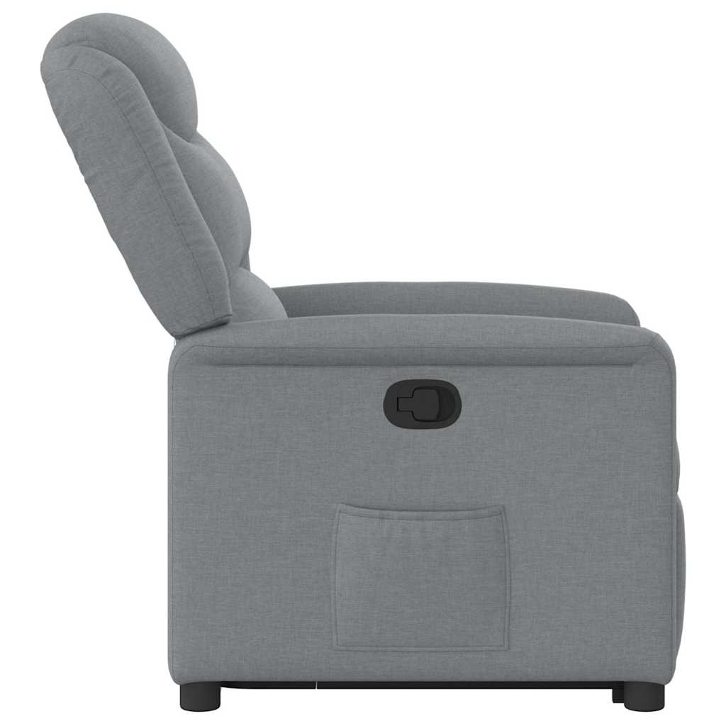 Recliner with Rising Function Light Grey Fabric