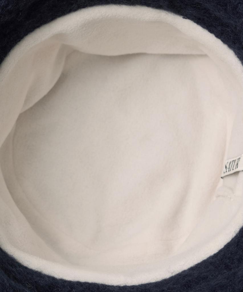 Seteo Striped Knit Bucket Hat Navy