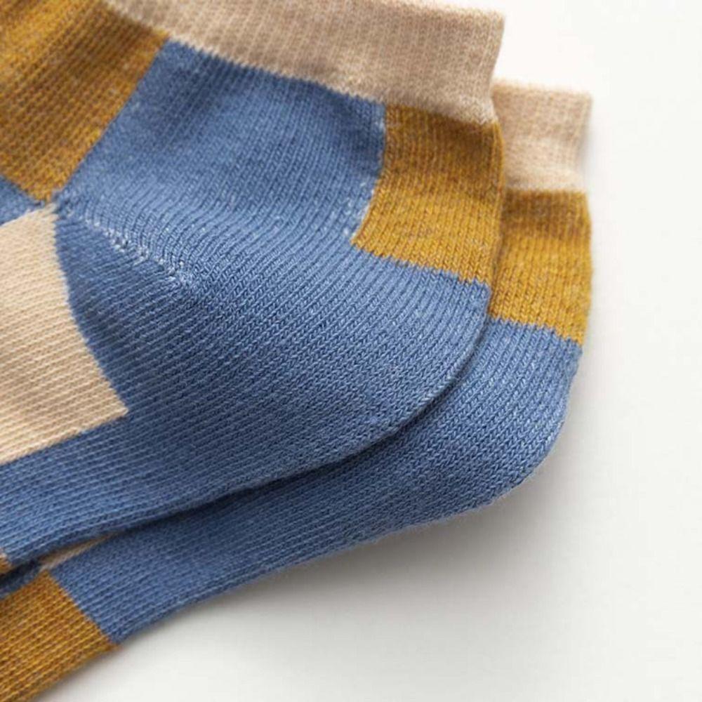 10Pairs Grid Stripe Ankle Socks Colorful Simple Mid-calf Socks Korean Style Women Tube Socks  Gifts