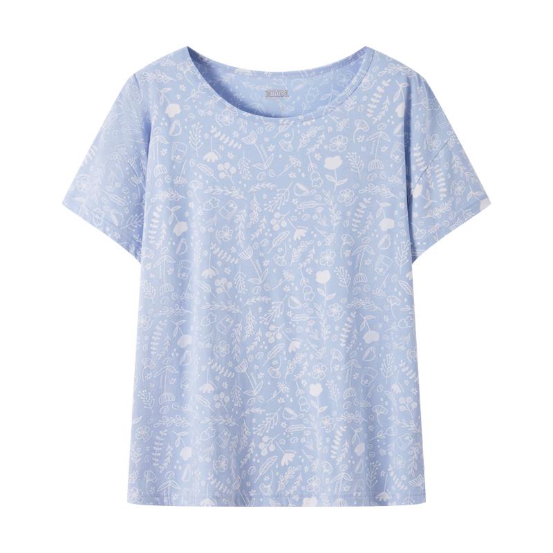 Yiershuang Women's Pure Cotton Short Sleeve Lounge T-Shirt