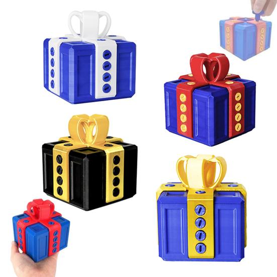 Annoying Gift Box with Screws Christmas Puzzle Present Box Prank Case Home Office Bookshelf Desktop Decoration Ornament Joke Gag Gift