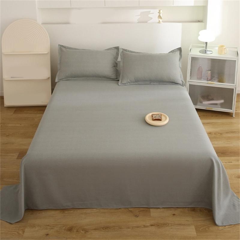Single Complete Sheet Soft and Breathable Various Size Bedspread for Bedrooms Guest Room Students Dorm Bedding Sheets
