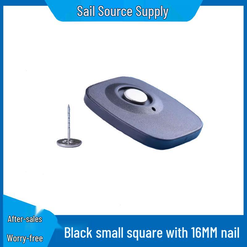 RF Anti-Theft Hard Tag for Clothing and Towels, Small Square, Black