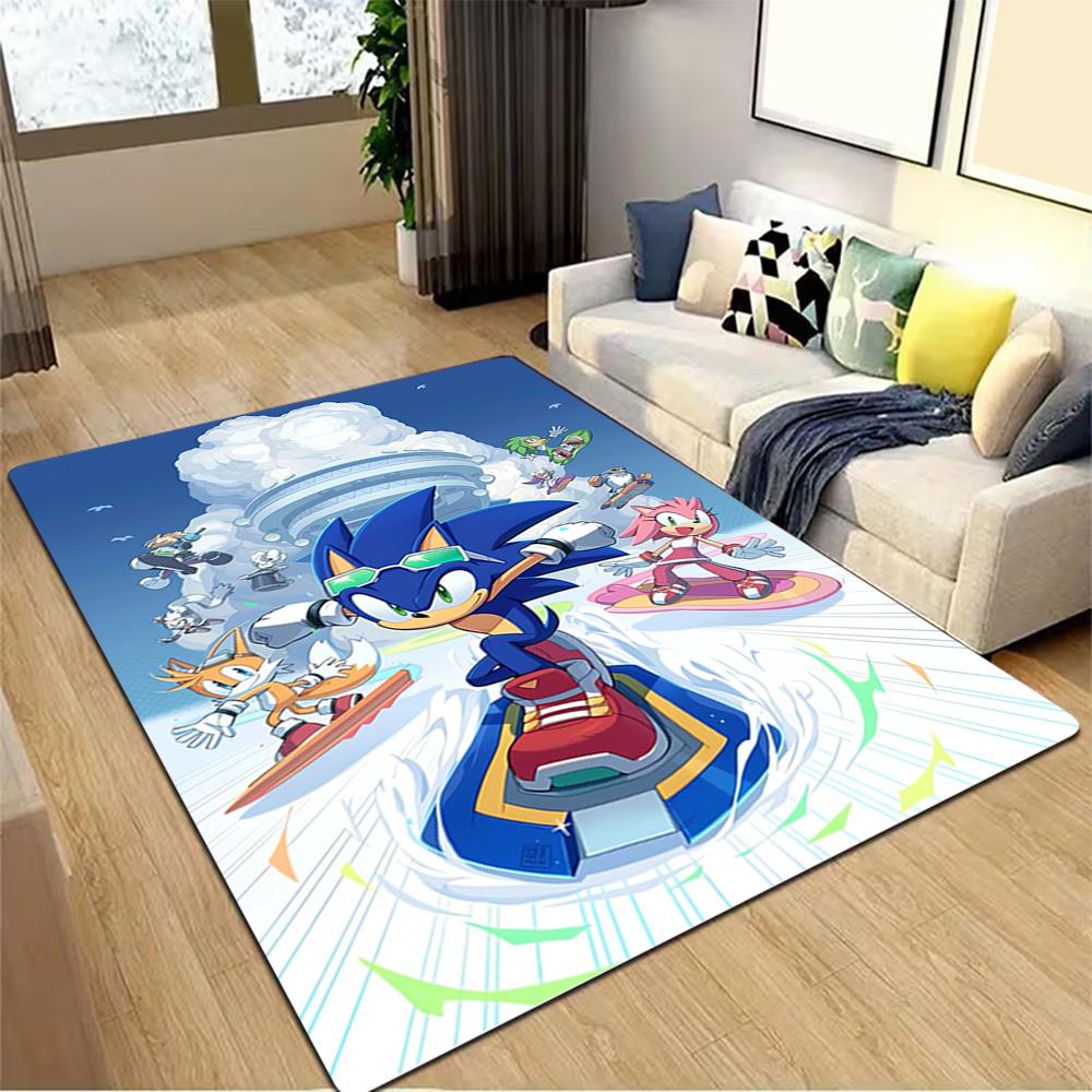Sonic The Hedgehog Adventure Poster Decoration,Carpet,Living Room,Bedroom, Non-slip,Square rug