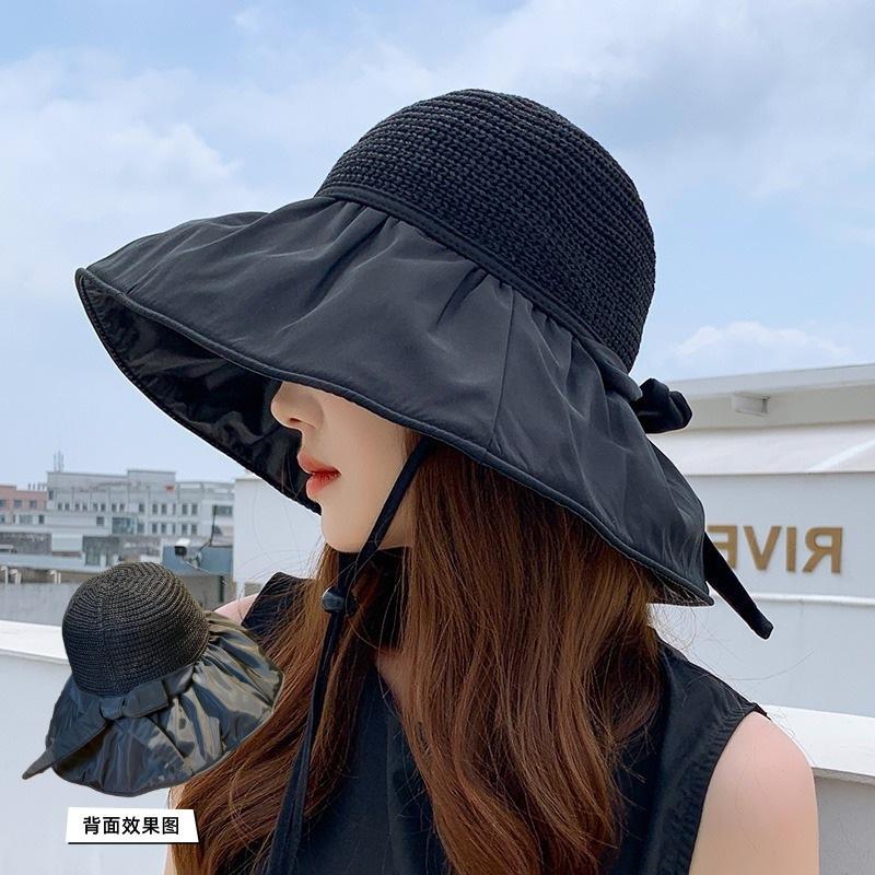 Sunshade Breathable Hat Women's Spring and Summer Outdoor Popular Sunscreen Versatile Sunshade Hat Basin Bow Fisherman's Hat