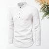 Męska koszula biznesowa Slim Fit ze stójką Lekkie, oddychające, stylowe koszule męskie z długim rękawem