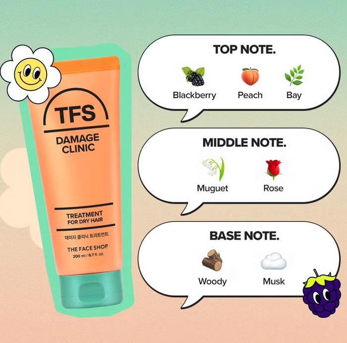 The Face Shop Damage Clinic Treatment for Dry Hair 200 Ml/ Hair Care, Moisturizing, Korean Cosmetics, Kbeauty