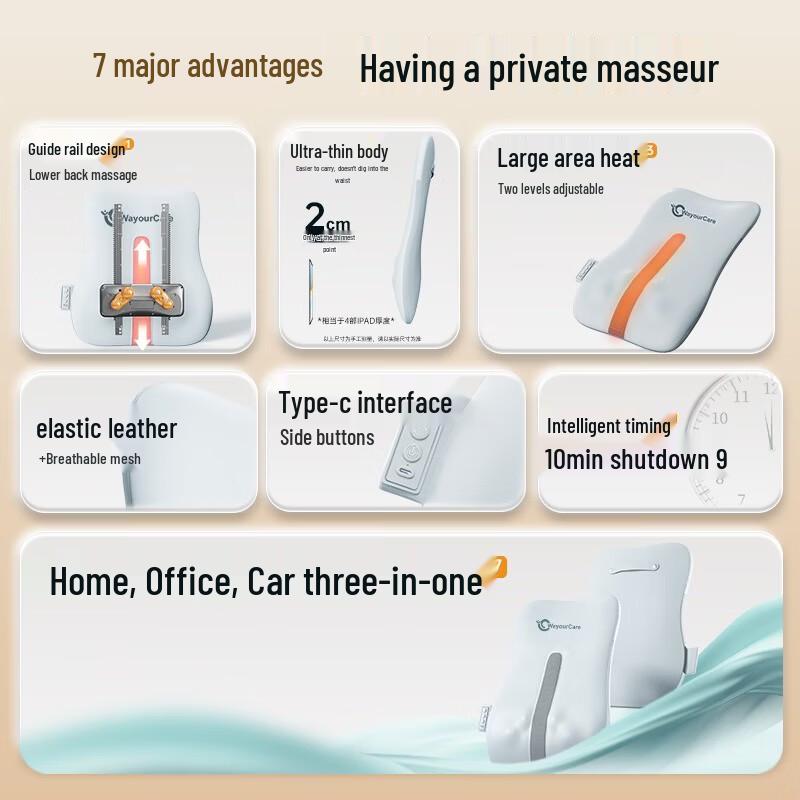 WayourCare Thin Waist & Back Massager F922 CN Plug (adapter Included)