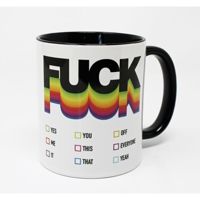 Tasse - fuck - blanc - céramique - 320 ml - 9,5 cm