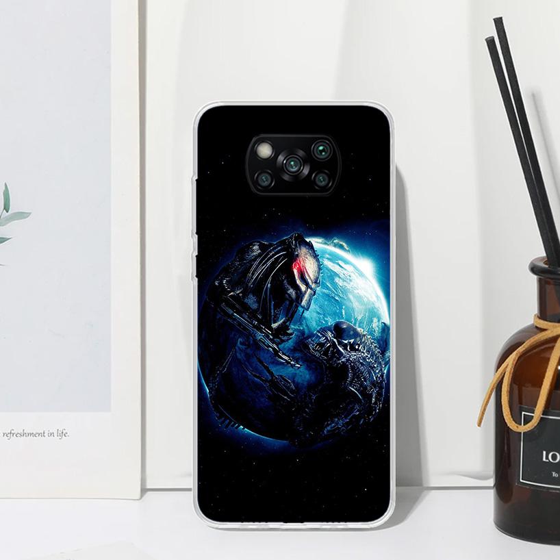 Alien Vs Predator Painted Phone Case For Xiaomi Poco X7 X6 X5 M7 M8 Pro F7 Ultra Redmi 15C 15 13C 13 12C 12 10 10C 10A Art Funda