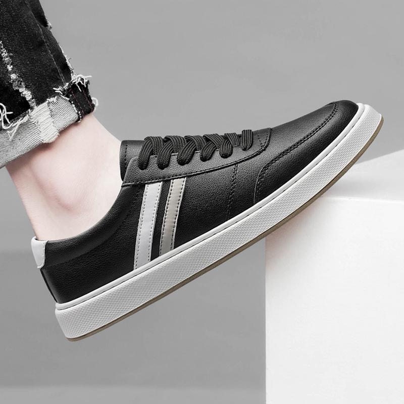 

Модные мужские туфли на шнуровке, новое поступление, стильная мужская повседневная обувь 2024 года, классические мужские туфли для скейтбординга из натуральной кожи, удобные мужские кроссовки 44 чёрный