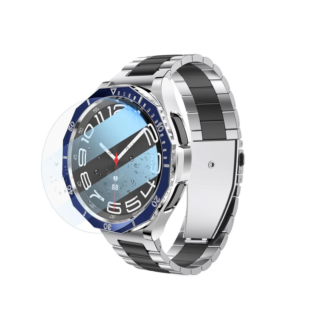 Κιτ Τροποποίησης 4-σε-1 για Samsung Galaxy Watch 6 Classic 43mm 47mm Μεταλλικό Λουράκι από Ανοξείδωτο Ατσάλι Θήκη TPU Στεφάνι Προστατευτική Μεμβράνη