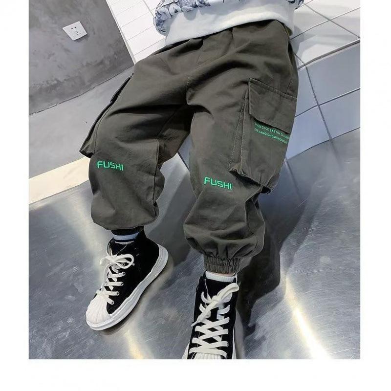 Pantaloni Cargo Casual da Ragazzo Primavera Autunno Bambini Grandi Pantaloni Sportivi Pantaloni Jogger per Adolescenti Bambini Moda Streetwear Pantaloni Larghi