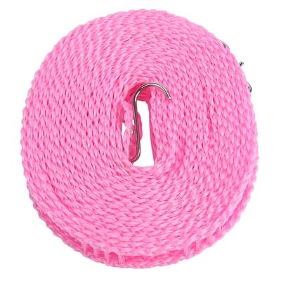 Tragbare Outdoor-Wäscheleine, Wäscheleine, rutschfestes Wäschetrocknungsseil, 5 m, verdickt (Rosa)