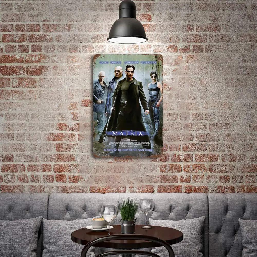 The Matrix Resurrections Decor Poster Vintage Tin Sign Metal Sign Decorative Plaque for Pub Bar Man Cave Club Wall Decoration