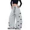 Women Y2K Yellow Star Print Wide Leg Sweatpants Fashion Elastic High Waist Casual Loose Baggy Floor Length Trousers Streetwear
