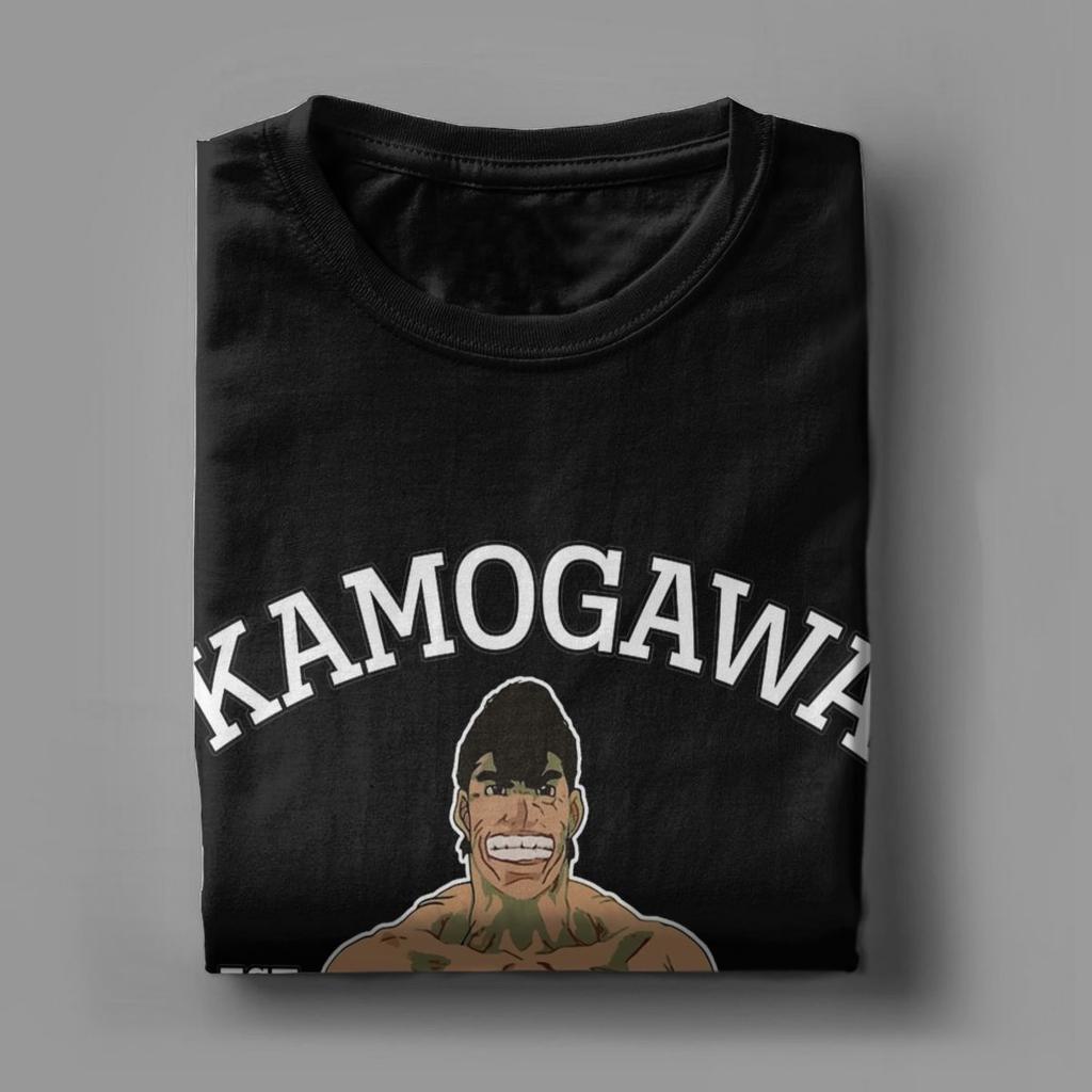 Men T-Shirt Kamogawa Boxing Gym Takamura Funny Pure Cotton Tees Hajime No Ippo Anime T Shirt Crewneck Clothes Gift Idea