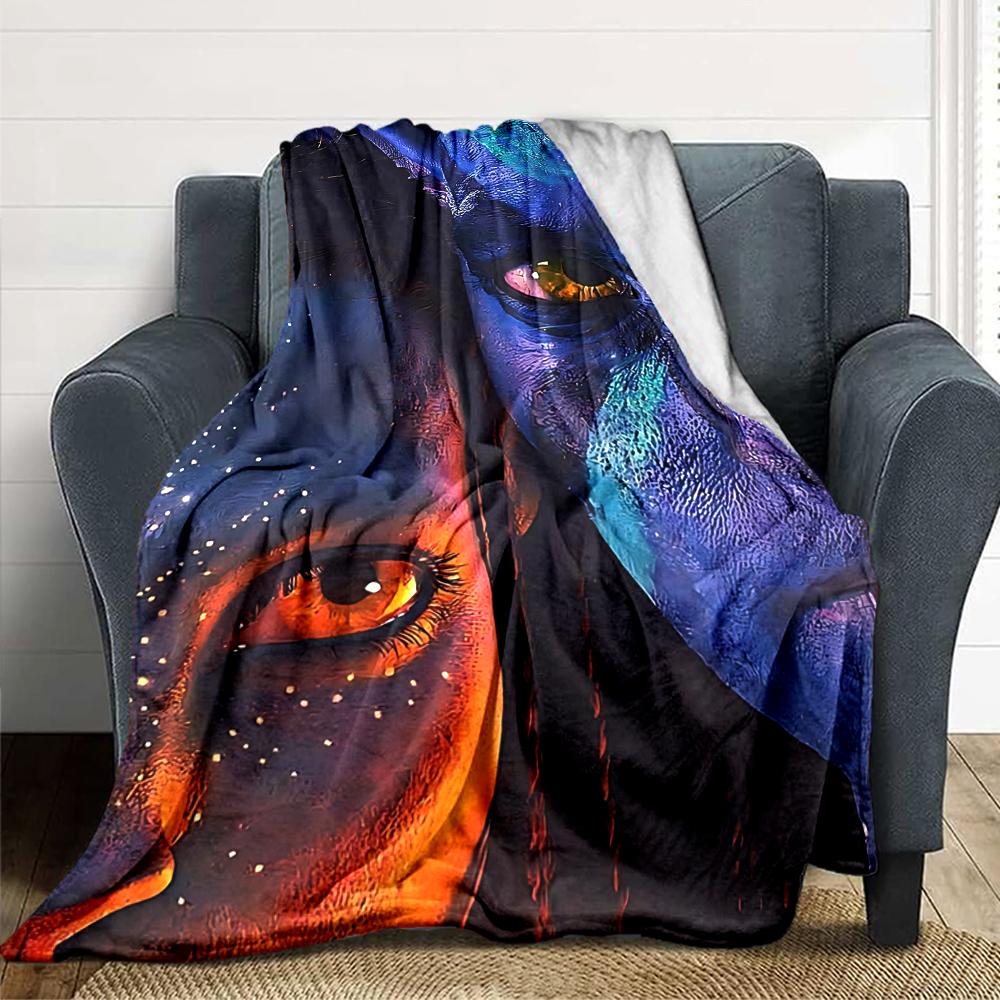1Pc Fiery Demon Artwork Blanket For Couch Bed Plush Cozy Fuzzy Blanket Super Soft Warm Blankets For Fall And Winter 0918289