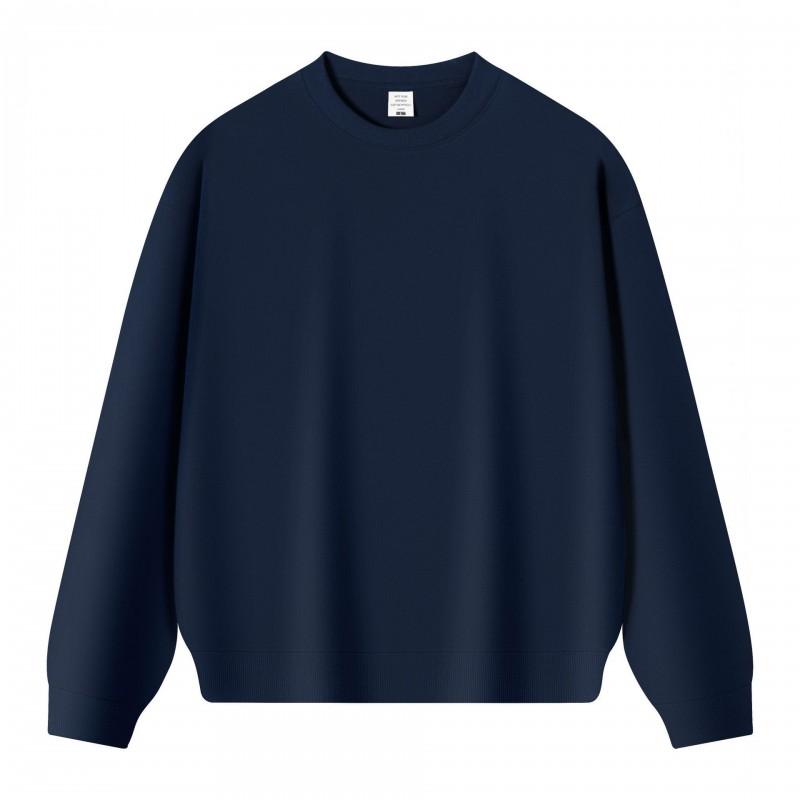 Mens Heavyweight 350g Cotton Oversized Drop Shoulder Crewneck Sweatshirt Casual Loose Fit Basic Tee