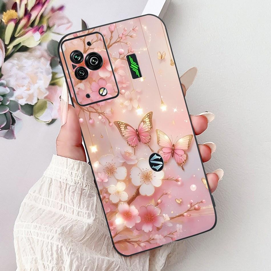 Per Xiaomi Black Shark 5 Pro Shark5 Custodia per Telefono Black Shark 5 5Pro Elegante Floreale Gatto Dipinto Morbido Silicone TPU Custodie