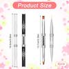 4PCS Double Ended Nail Art Brushes, Hard Gel Brush for Nails, Builder Gel Brush Oval Gels Nails Brushes with Rhinestone Handle for Design Nail