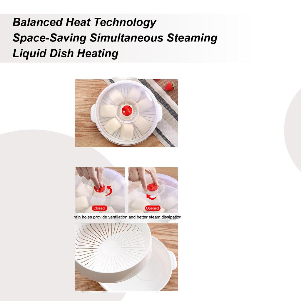 Vegetable Steamer Microwave Food Grade Kitchen Steaming Heating Cooking Basket Microwave Heating Steamer With Lid For Veggies