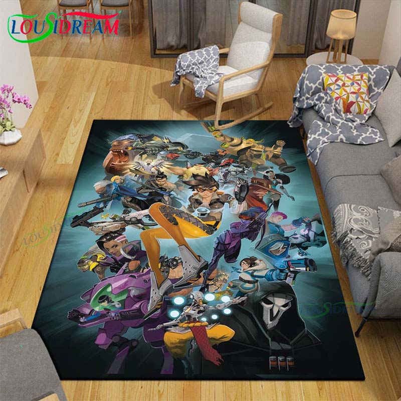 Classic Game Role O-Overwatch Printed  Carpets Living Room Anti-Skid Area Rug Kids Bedroom Mats Game Mat Large Carpet Decor