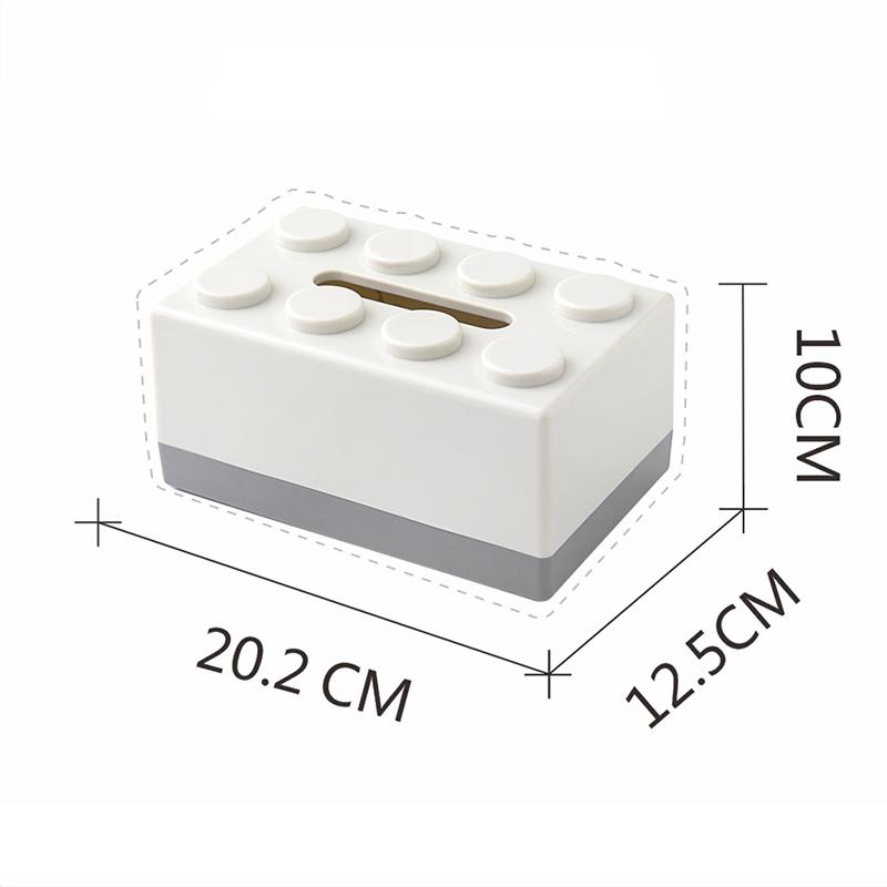 Double Color Building Block Tissue Box with Spring Wall Mounted Tissue Holder for Bathroom Kitchen Home Tissue Case Organizers