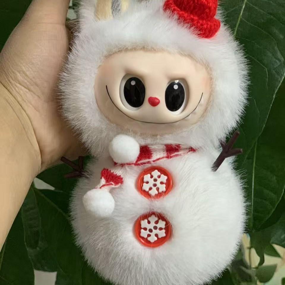 Snowman New Year's Change Baby Labubu Macaron Party Plush Doll Motherland Version Pendant Doll Tide