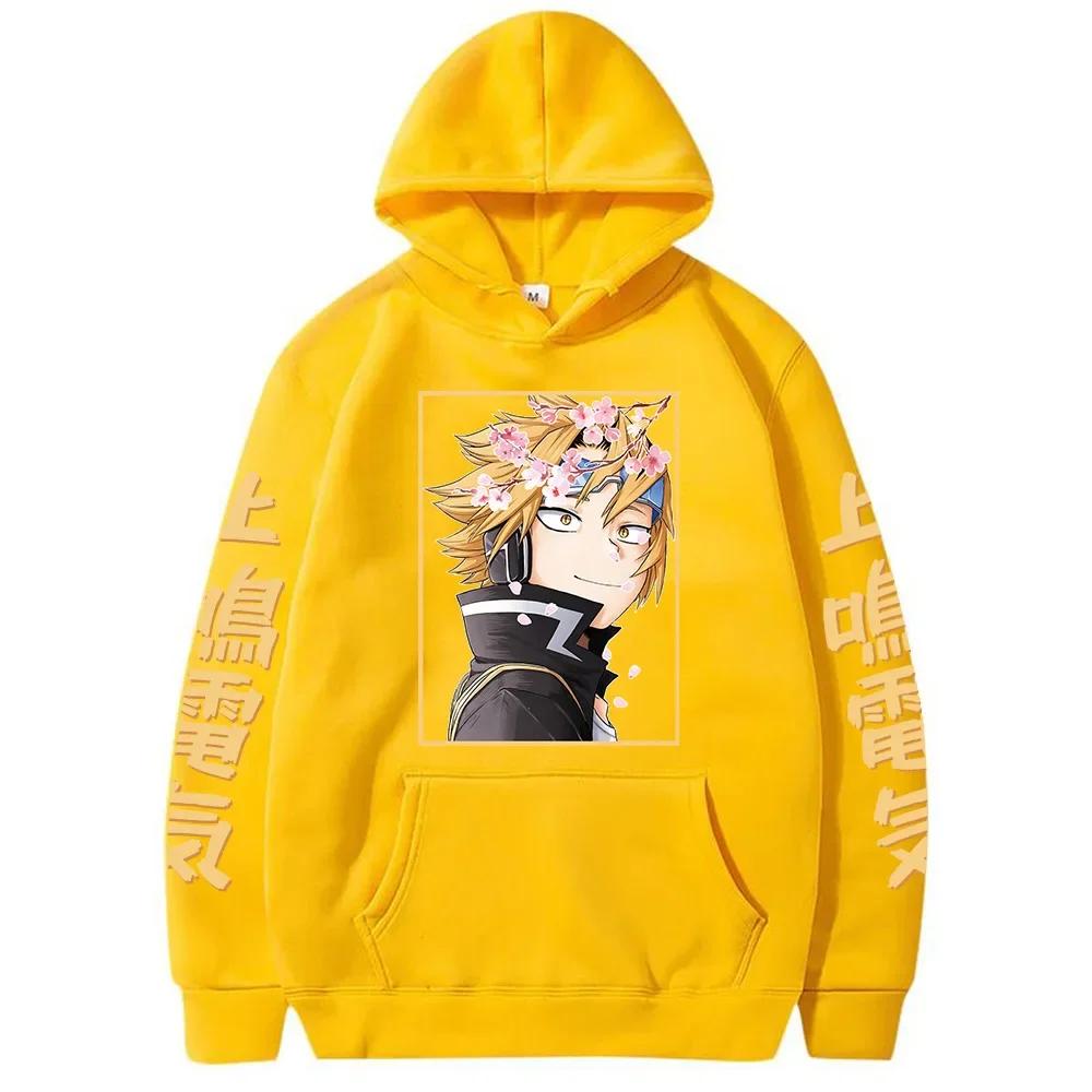 Funny Anime My Hero Academia Harajuku Hoody Sweatshirt Long Sleeve Aesthetic Kaminari Denki Flower Oversize Pullover