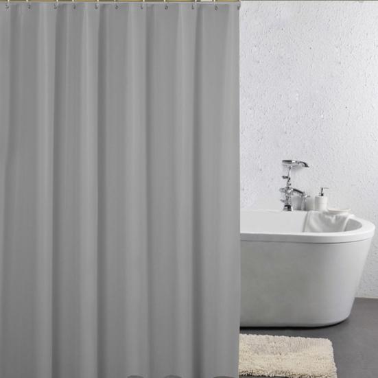 Plastic Shower Liner, Modern Solid Color Bathroom Curtain, Waterproof Shower Curtain with Metal Grommets for Bathroom Decor